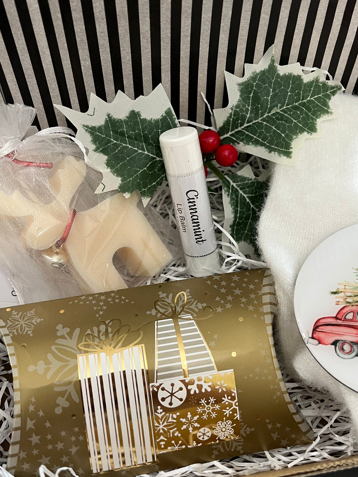 Christ gift basket - holiday joy - red truck