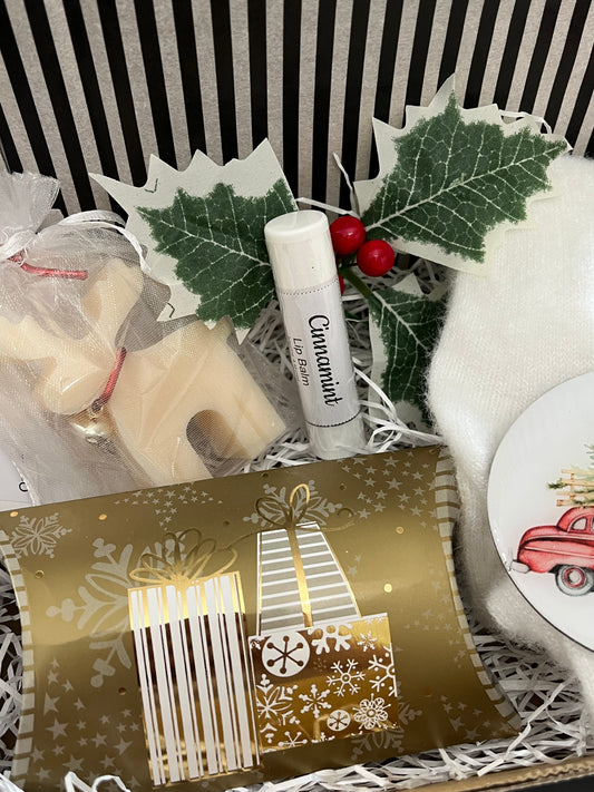Christ gift basket - holiday joy - red truck