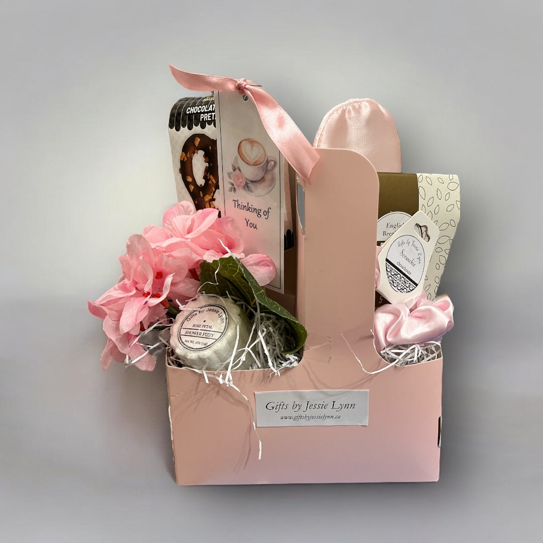 So unique gift basket- thinking of you pink