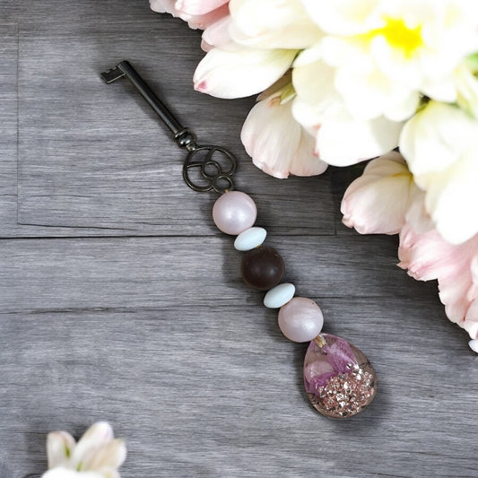 Gratitude Beads - gratitude is key pink