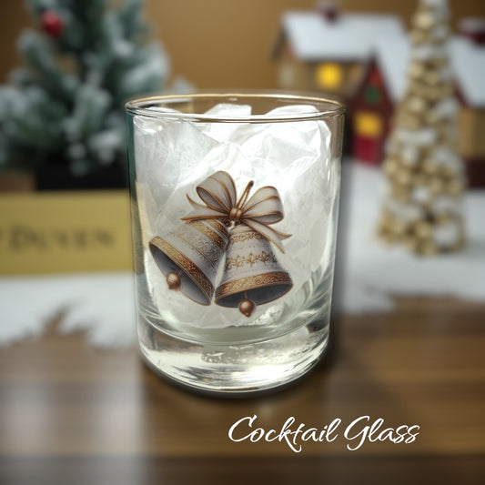 Christmas Cocktail Glass- Bells