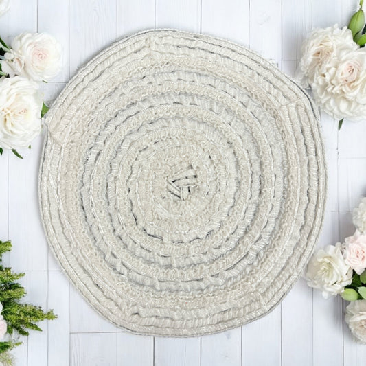 Coaster woven -pearl white