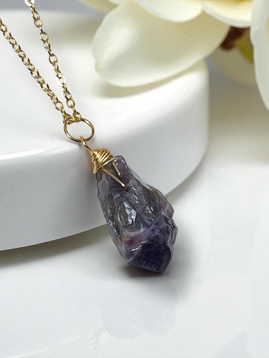 Amethyst Healing Gemstone Necklace with Pouch