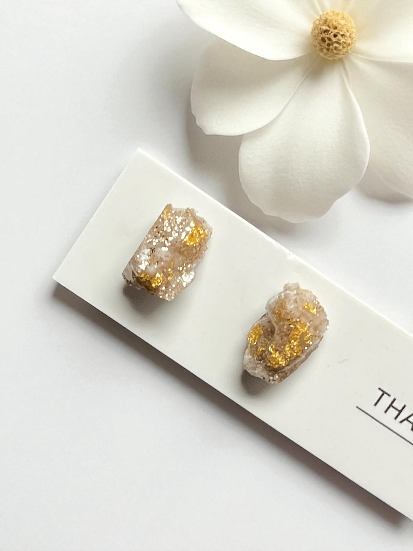 Druzy Stud Earrings- Golden