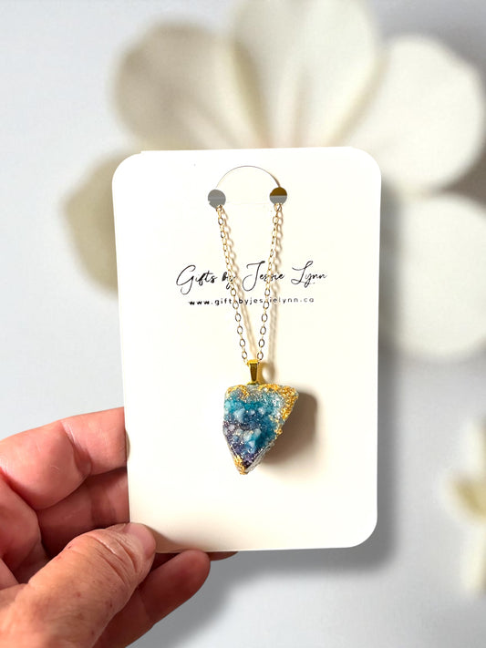 Druzy necklace pendant with chain made in Canada unique necklace gift