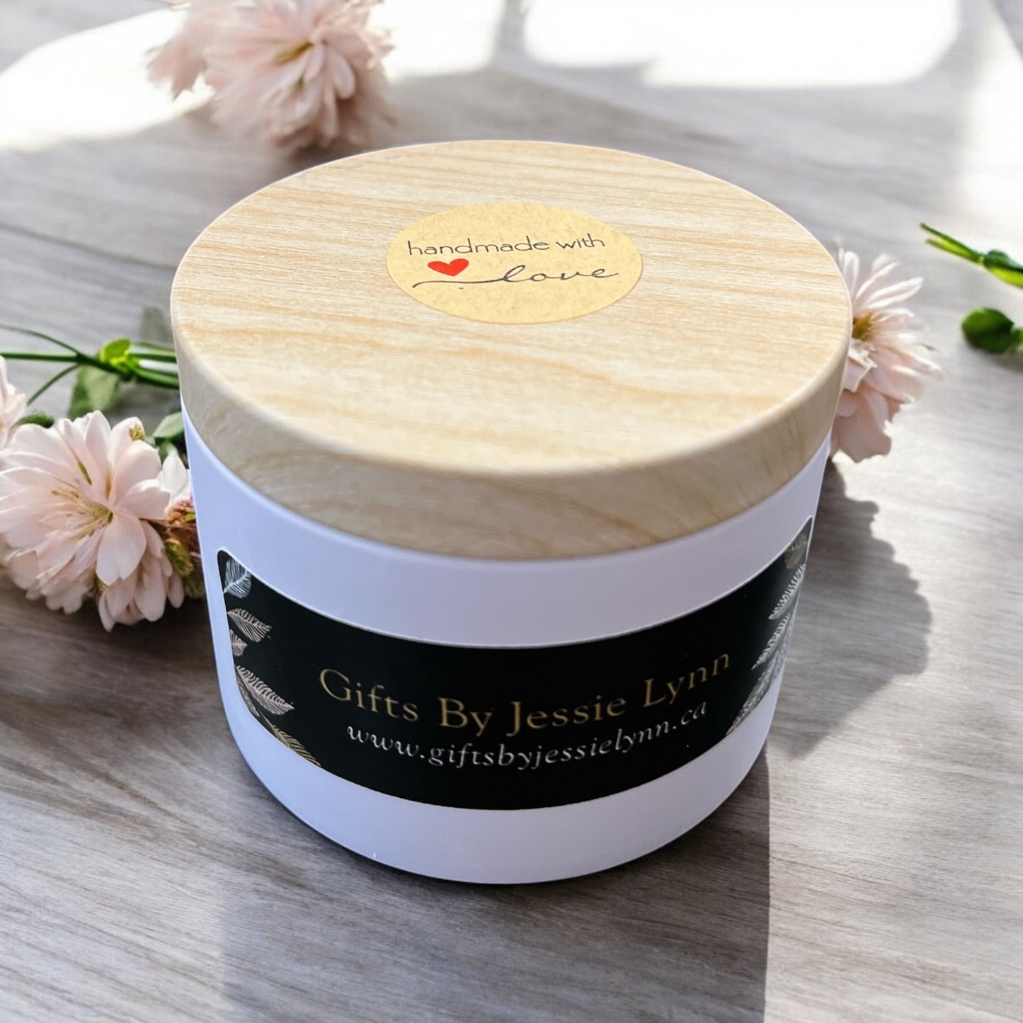 Soy Candle - Cream unscented flower 1pc