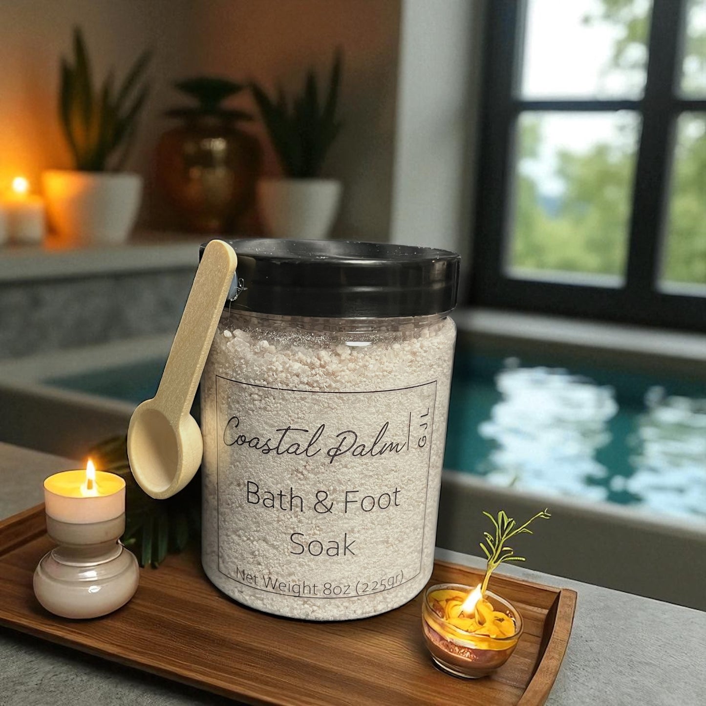 Bath Salt & Foot Soak - Coastal Palm 8oz - Coastal Linen