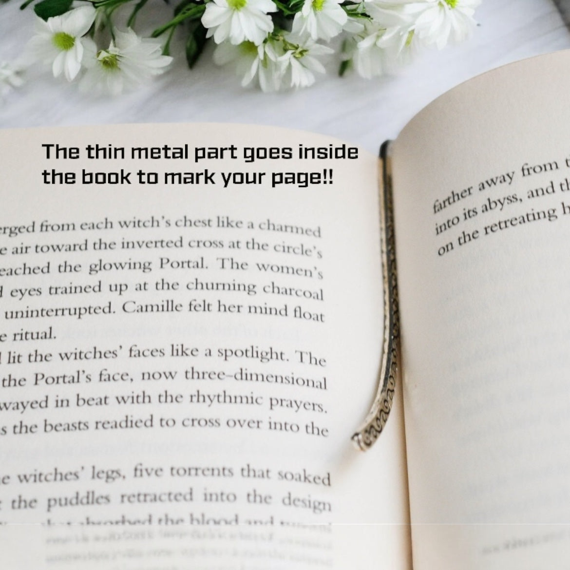 Bookmark-hook pearl teardrop silver