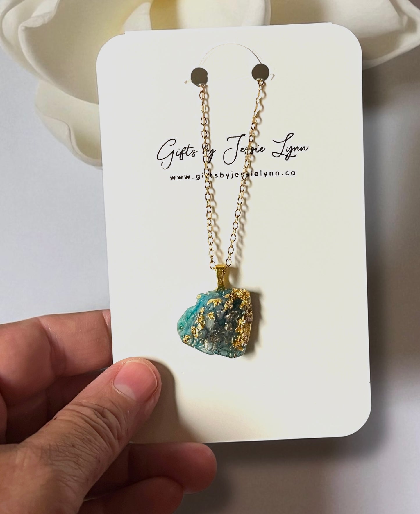 Druzy necklace pendant with chain made in Canada unique necklace gift Druzy necklace made in Windsor Ontario