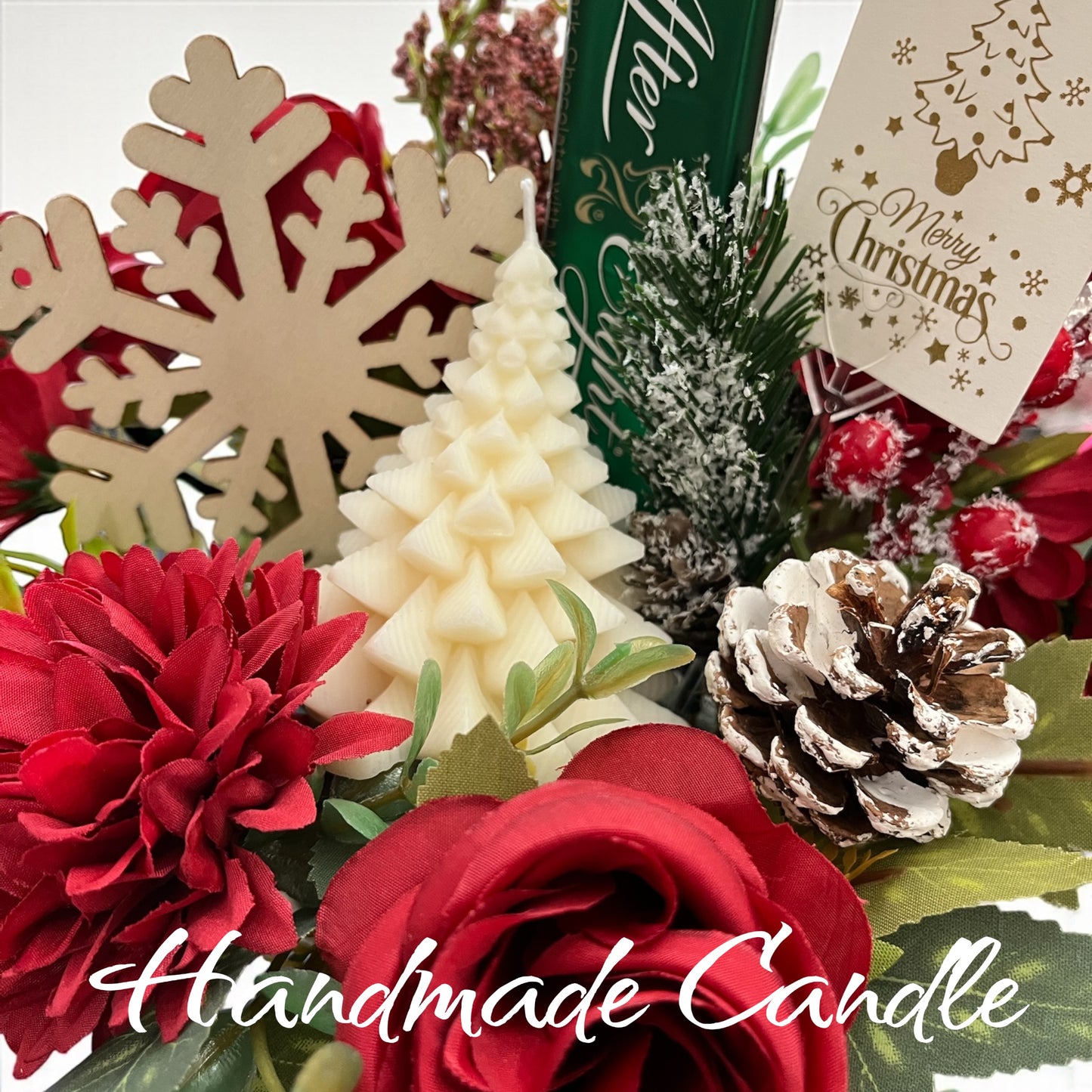 Christmas Tree candle bouquet - snowy pine