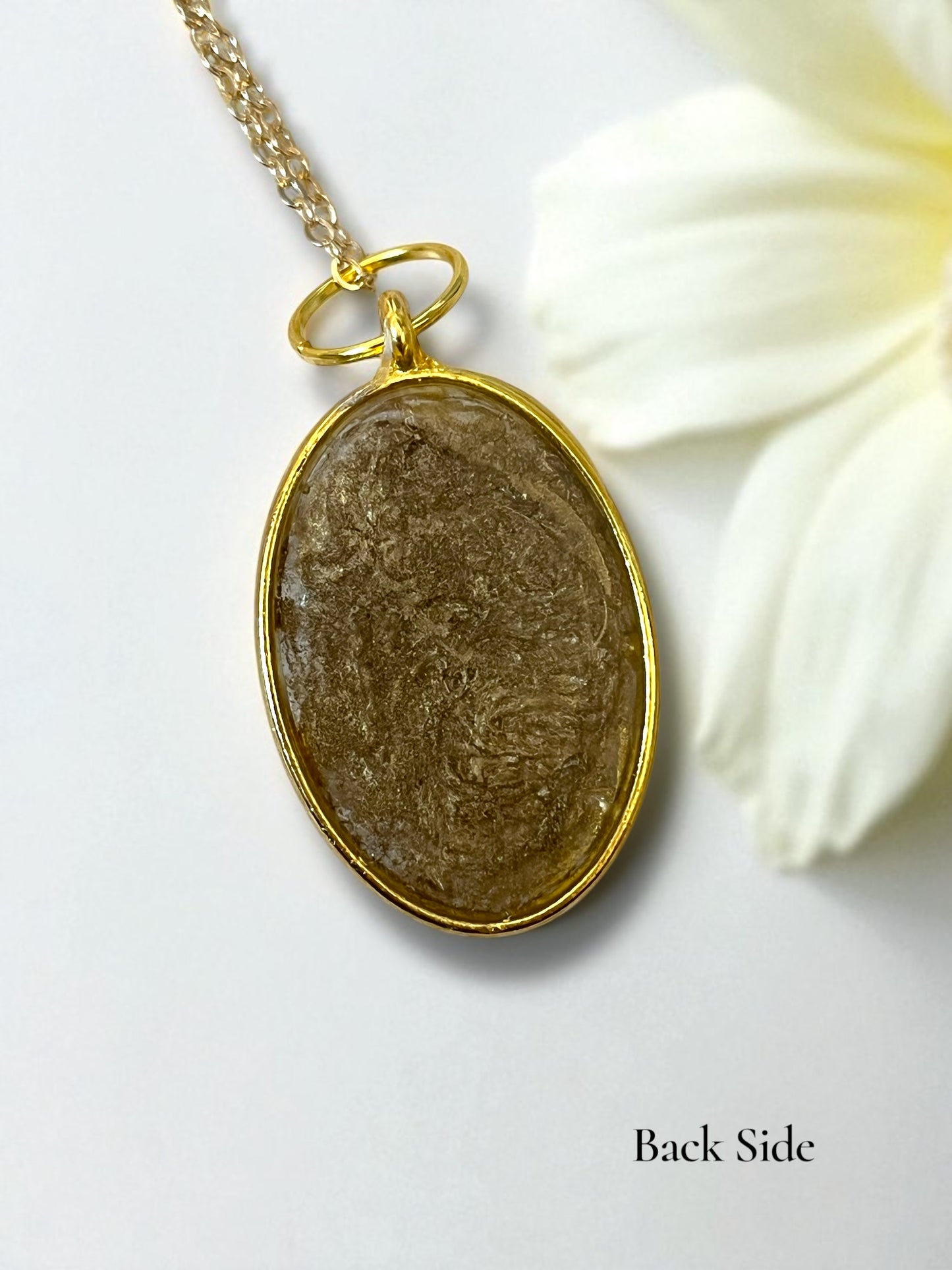 Druzy Gemstone Necklace - golden mocha