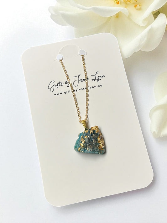 Druzy necklace pendant with chain made in Canada unique necklace gift Druzy necklace made in Windsor Ontario