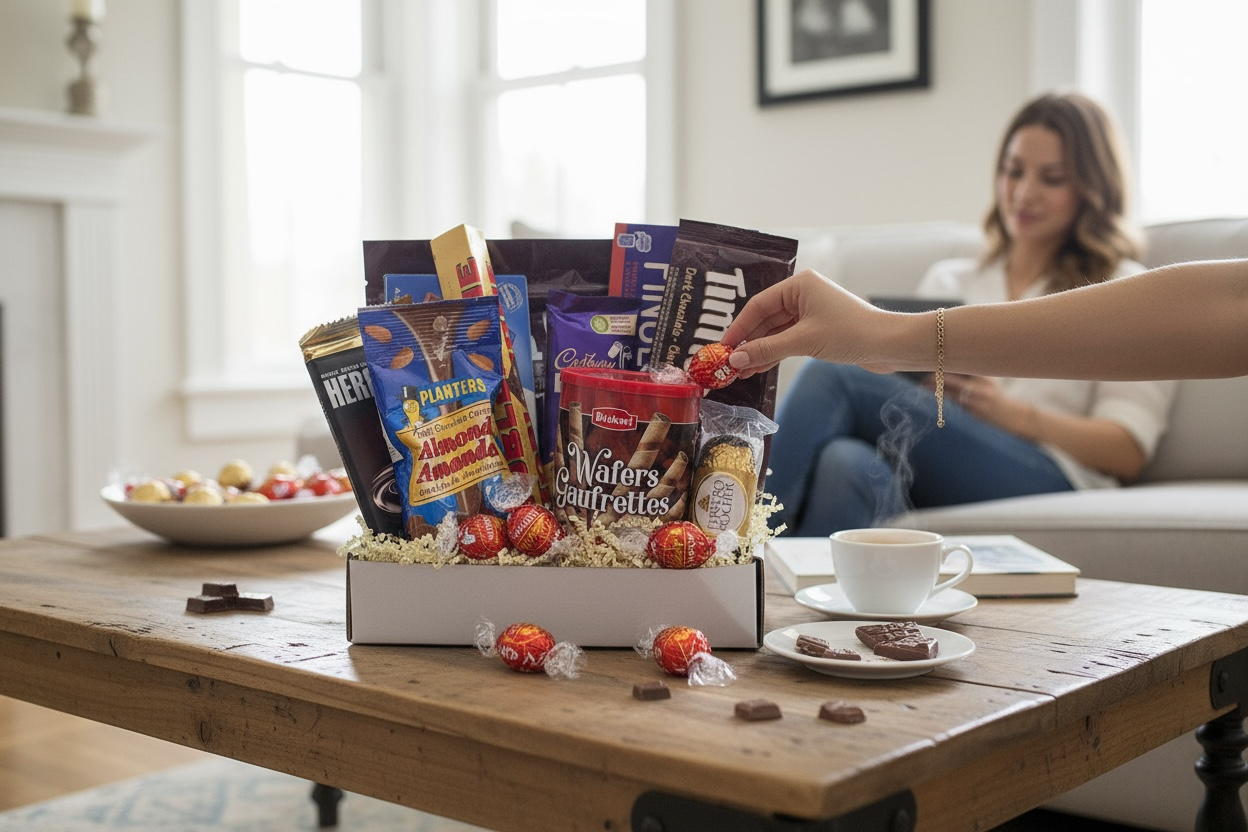 Chocolate lover gift basket in Ontario chocolate gift basket in Windsor Ontario chocolate gift box chocolate gift basket Canada