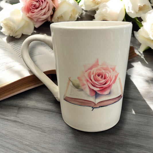 Mug- handmade - rose book