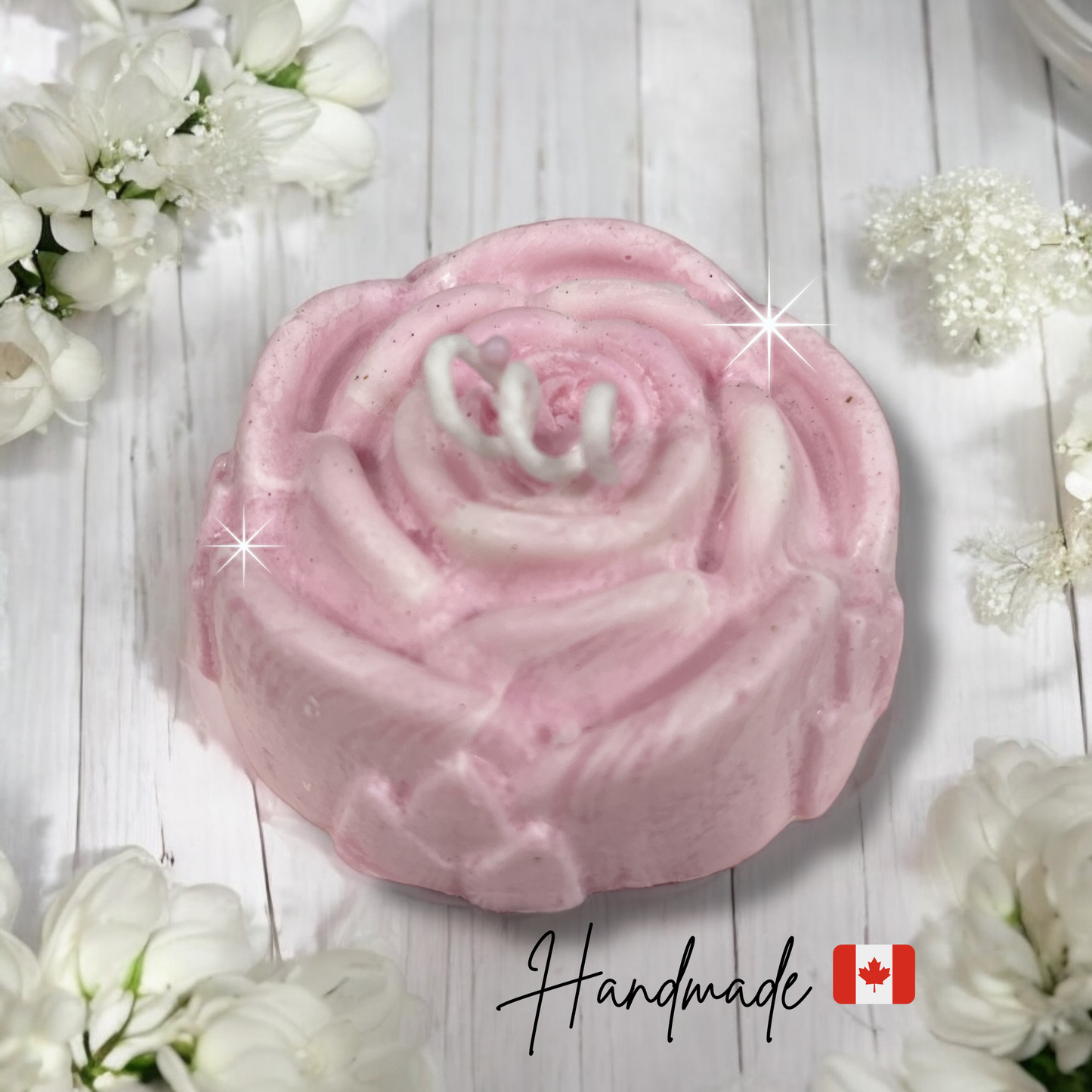 Candle- Flat Pink Rose