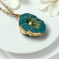 Druzy Resin Gemstone Necklace - Green (ship)