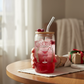 Iced coffee/drink tumbler- holiday spirit red/green