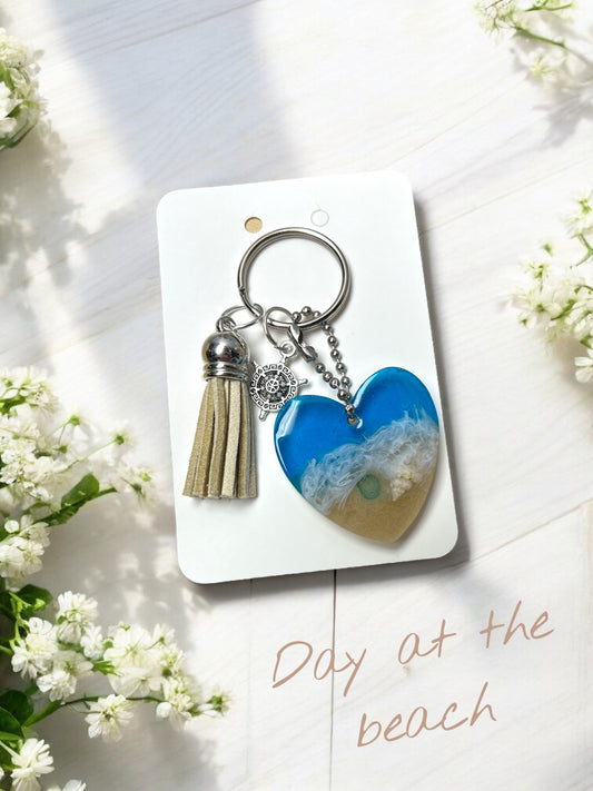 Keychain/planner hook/zipper pull- Dat at the beach
