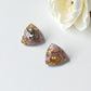 Handmade Stud Earrings- Lavender & Gold (triangular jewel cut 10mm)