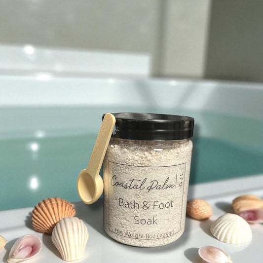 Bath Salt & Foot Soak - Coastal Palm 8oz - Coastal Linen