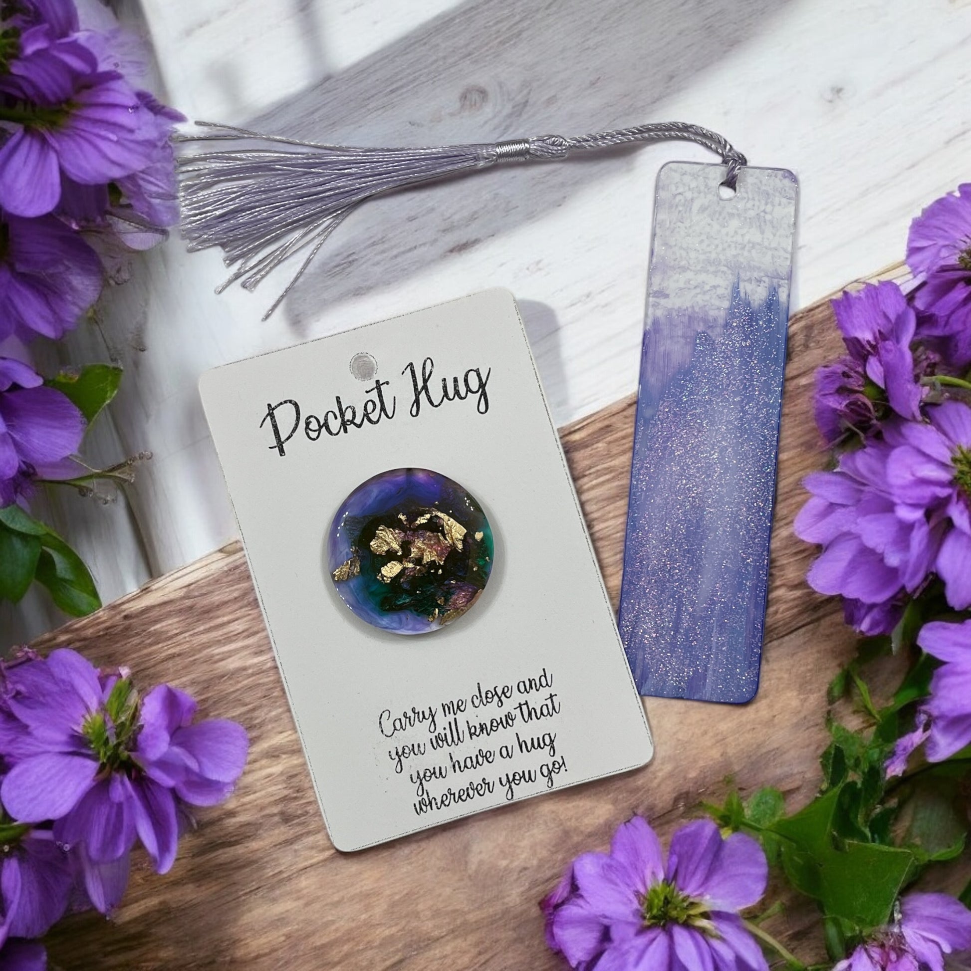 Thinking of you gift set, handmade pocket hug, handmade bookmark, unique gift in windsor ontario made in Canada