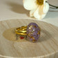 Handmade Ring - Lavender & Gold (oval)