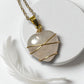 Druzy Resin Gemstone Necklace - Pale Rose Quartz Heart (ship)