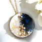 Necklace - Navy & Gold Marble