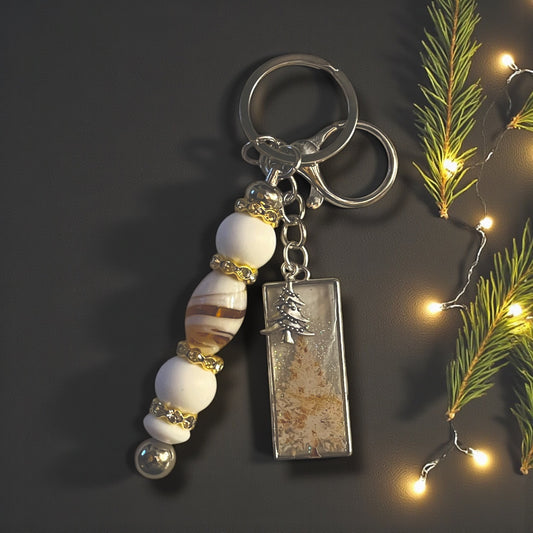 Keychain- Luxury Beads - golden tree