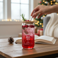 Iced coffee/drink tumbler- holiday spirit red