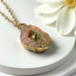 Druzy Resin Gemstone Necklace -Peachy Pink (ship)