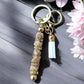Keychain- Gemstone Luxury Keychain -Light Peach & Gold