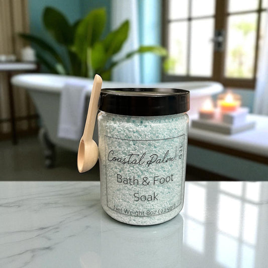 Bath Salt & Foot Soak - Coastal Palm 8oz - Tahitian Sky