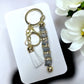 Keychain- Gemstone Luxury Keychain -made in Canada navy & gold