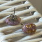 Handmade Stud Earrings- Lavender & Gold (oval)
