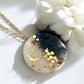 Necklace - Navy & Gold Marble