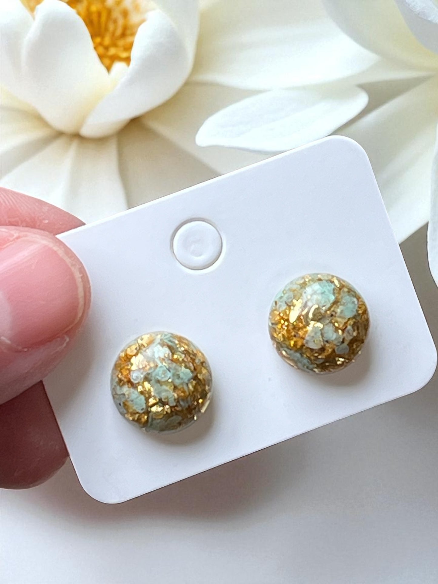 Handmade jewelry made in Canada handmade stud earrings handmade pendant necklace handmade ring resin jewelry unique jewelry unique gift one of a kind jewelry made in windsor Ontario 