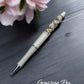 Handmade luxury pen in Canada| Handmade fancy pen made in Canada |Beaded Pens | Handmade Pen | Peach | Rhinestone | Silicone Beaded | Teacher Gift Idea | Cute Gift | Gift for Her | Mom | Colors in peach white gold and rose gold | retractable pen| gold plastic pen | black ink
