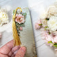 Bookmark- floral script soft green
