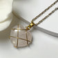 Druzy Resin Gemstone Necklace - Pale Rose Quartz Heart