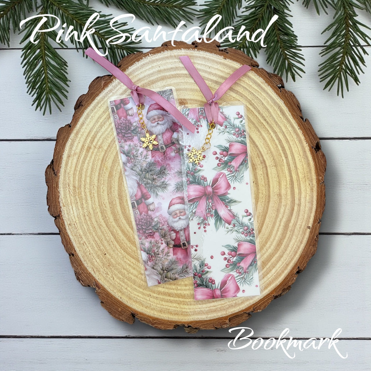 Bookmark- pink santaland