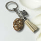 Keychain Handmade-Cafe Sparkle(silver small cream)