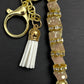 Keychain- Gemstone Luxury Keychain -Light Peach & Gold
