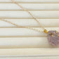 Druzy Gemstone Necklace - pinkish
