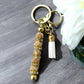 Keychain- Gemstone Luxury Keychain -Light Peach & Gold