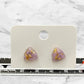 Handmade Stud Earrings- Lavender & Gold (triangular jewel cut 10mm)