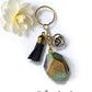 Gemstone keychain unique keychain made by hand in windsor Ontario handcrafted in Canada handmade in our studio keychain with tassel and charm stone keychain
