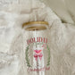 Iced coffee/drink tumbler- holiday spirit red/green