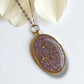 Handmade Necklace Pendant & Chain - Lavender & Gold