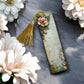 Bookmark- floral script soft green